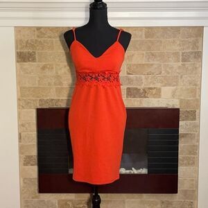 Iris vibrant orange mini dress